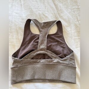 Alo Yoga Racerback Sports Bra – Neutral Taupe / Brown – Size XS